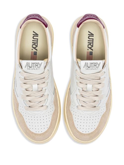 White/beige/burgundy sneakers AUTRY | AULWLS73WH/RSPB RAD